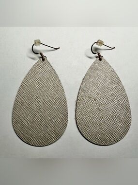 Nickel & Suede Champagne Teardrop Earrings